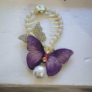 Elegant Purple Butterfly Hair Clip